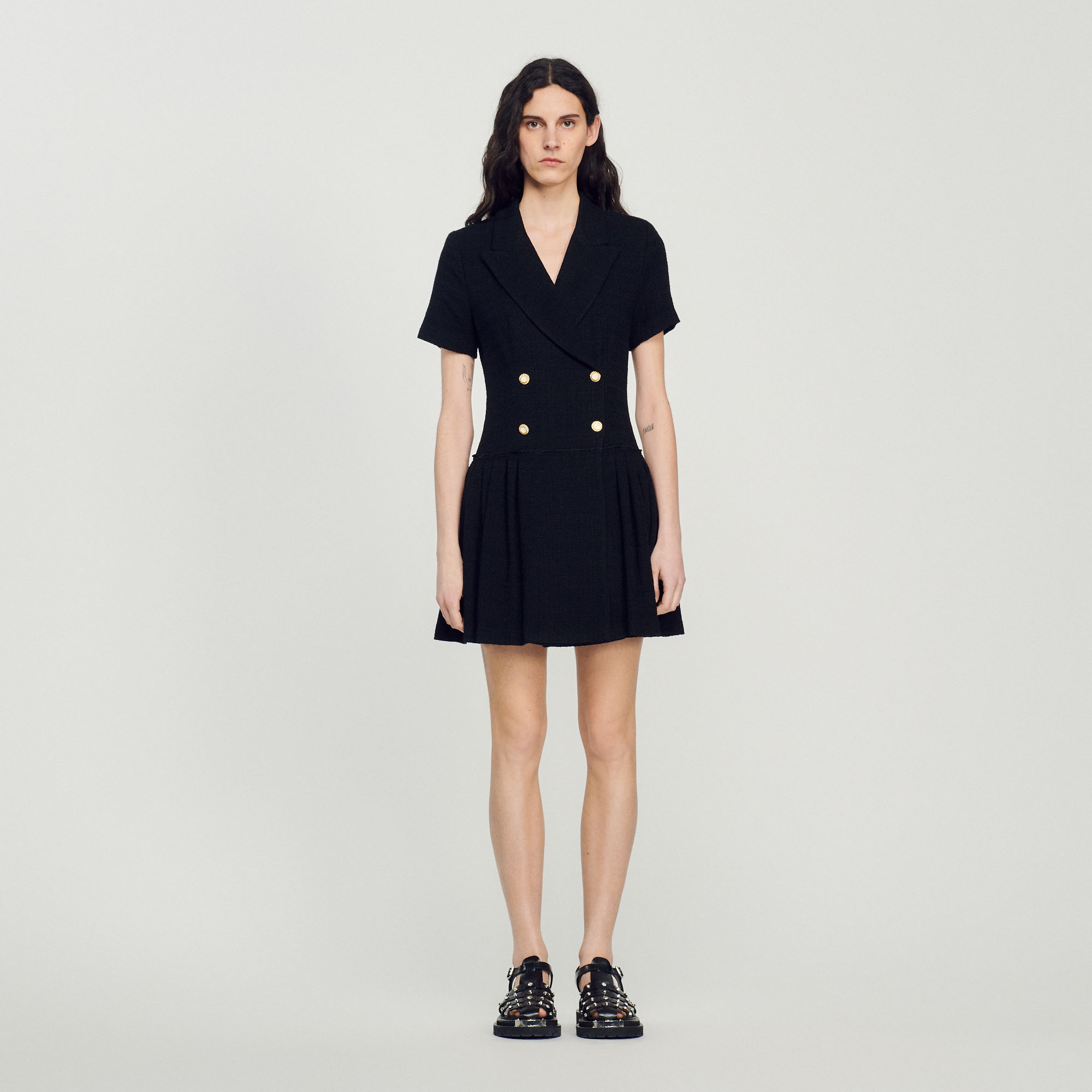 Robe courte en tweed