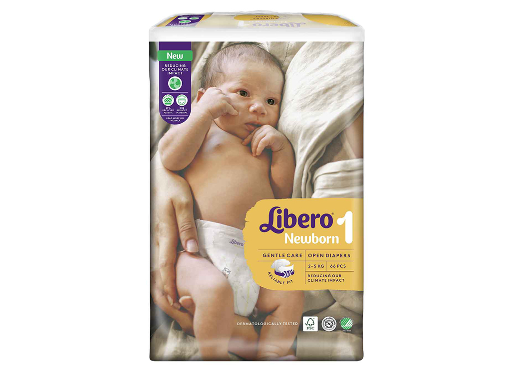 FRALDAS LIBERO NEWBORN T1 2-5KG 66 UN