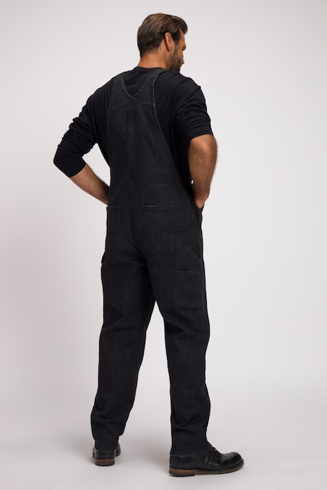 Latzhose, Workwear, Jeans, viele Taschen, Elastikeinsätze, Relaxed Fit