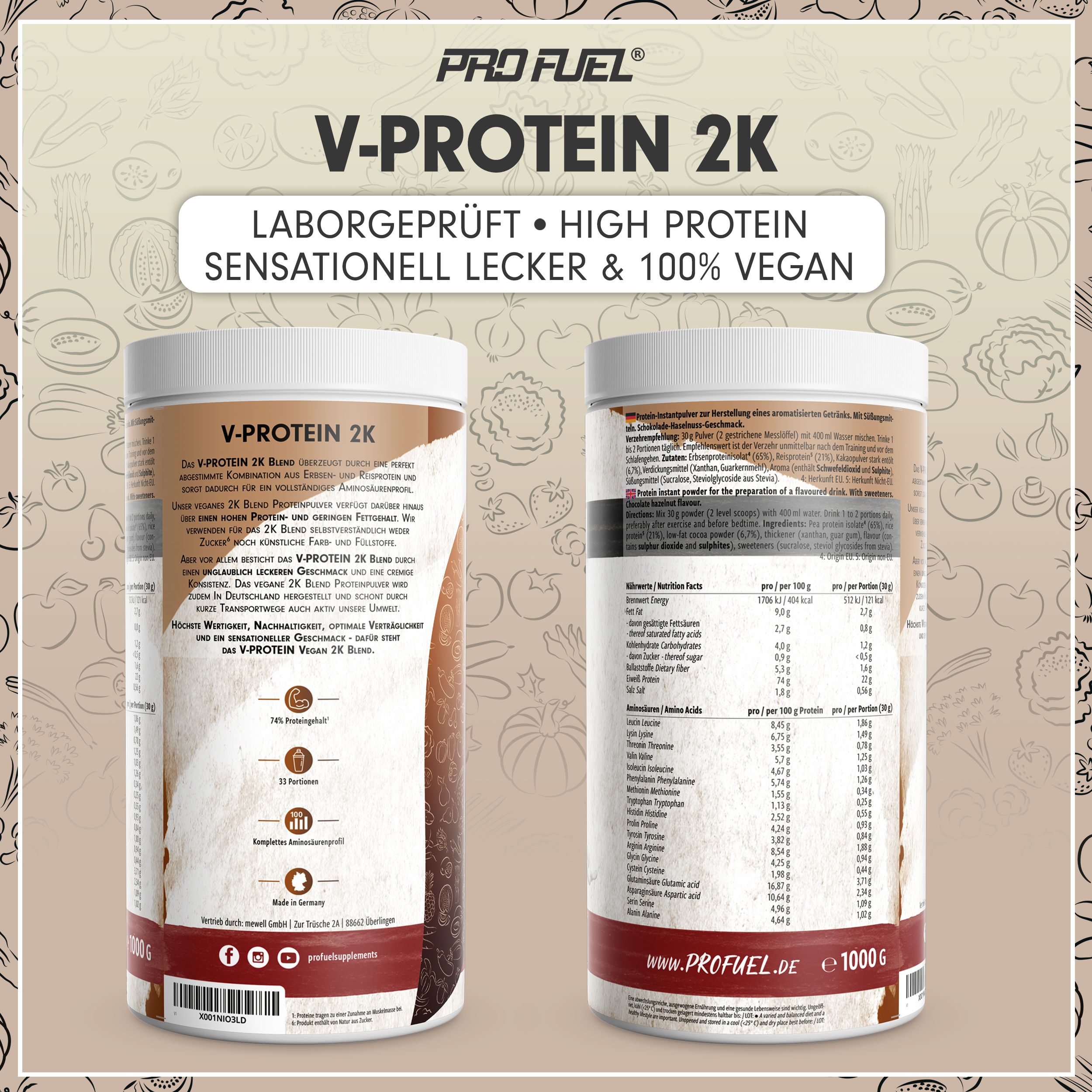 ProFuel - V-PROTEIN 2K (Erbsen- & Reisprotein)