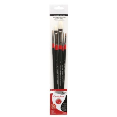 Daler Rowney Georgian Wallet 501 Brush Set Of 5: Long Handle