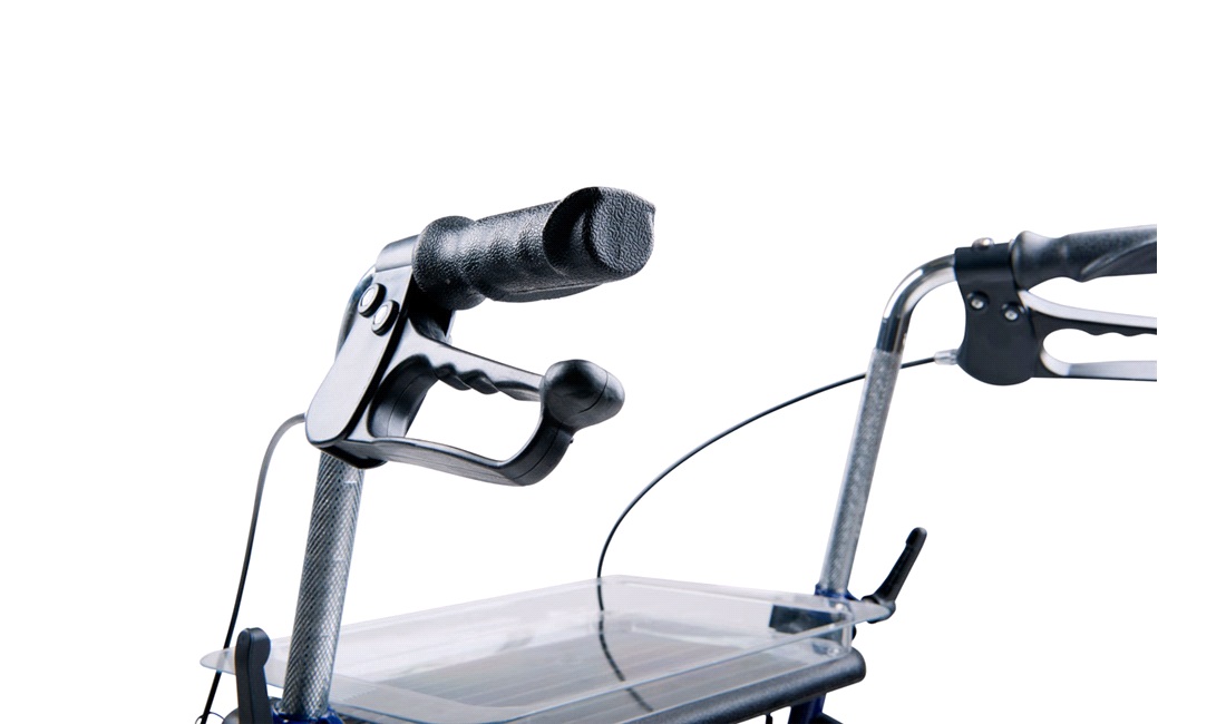 Rollator med bremser og kurv