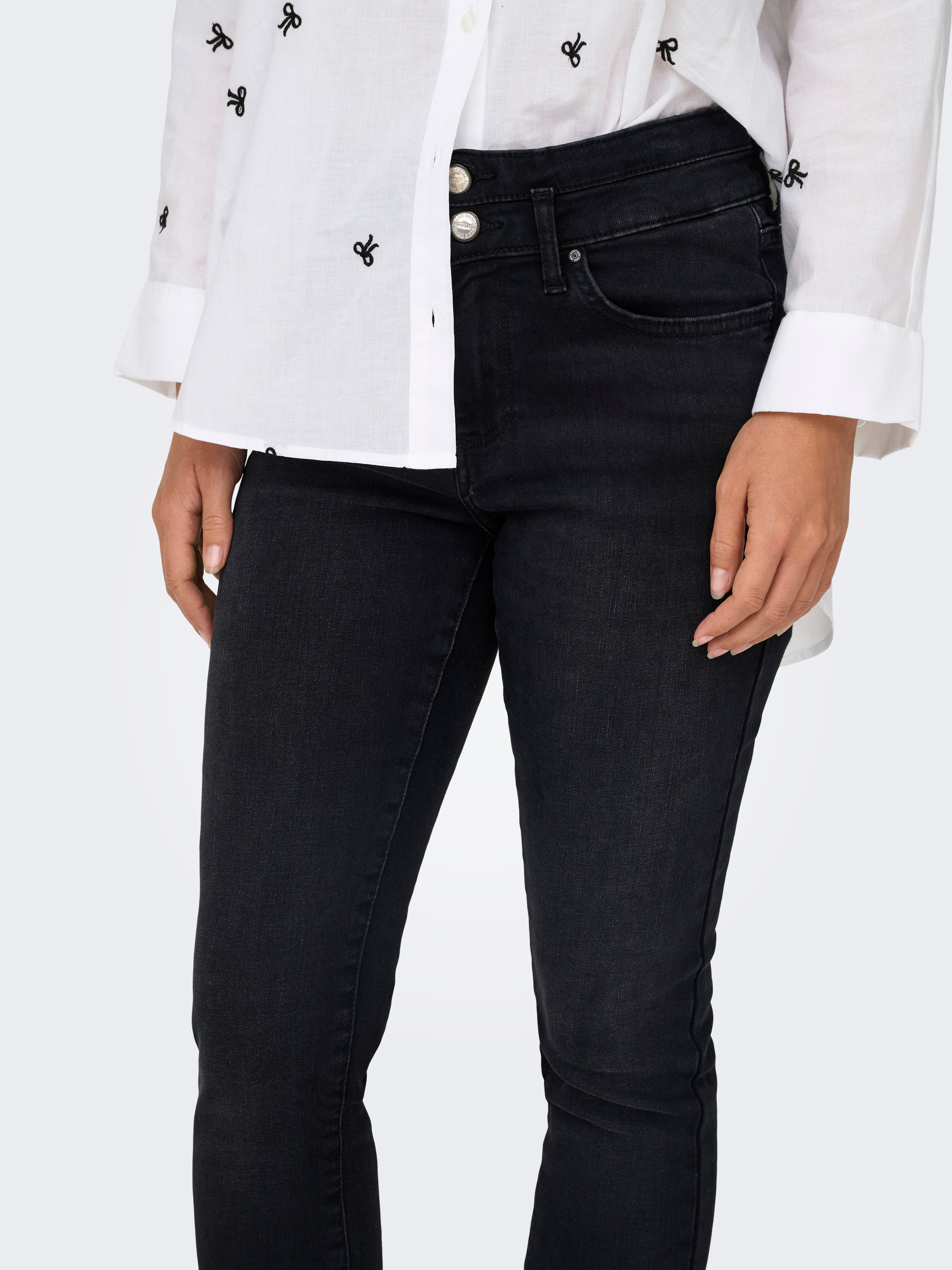 ONLBLUSH Mittlere Taille Skinny Fit Jeans Washed Black