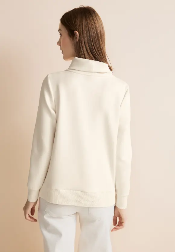 Materialmix Pullover - lucid white