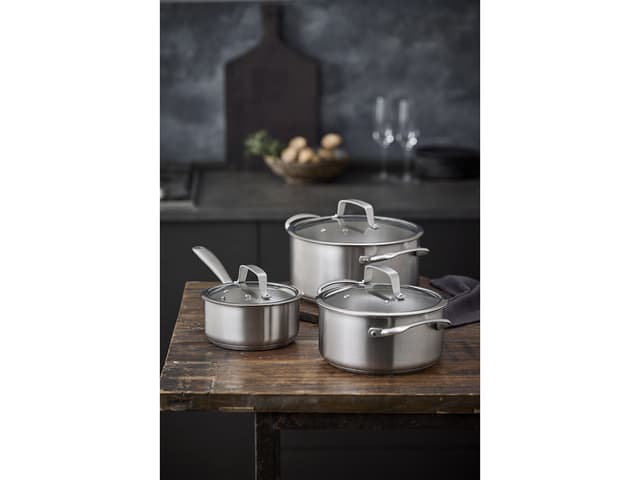 Pillivuyt Gourmet Gryde med glaslåg Steel