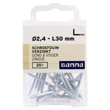 GAMMA Schroefduim 3,1mm - 30mm verzinkt 20st.
