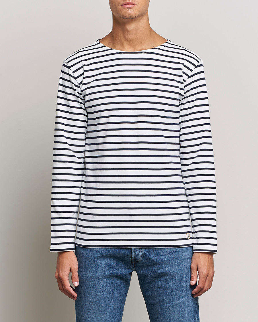 Armor-lux Houat Héritage Stripe Long Sleeve T-Shirt White/Navy
