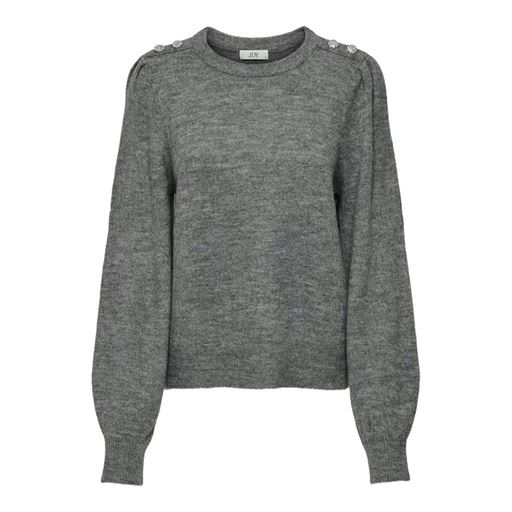 JDY Elanora Striktrøje, Dark Grey Melange, XL