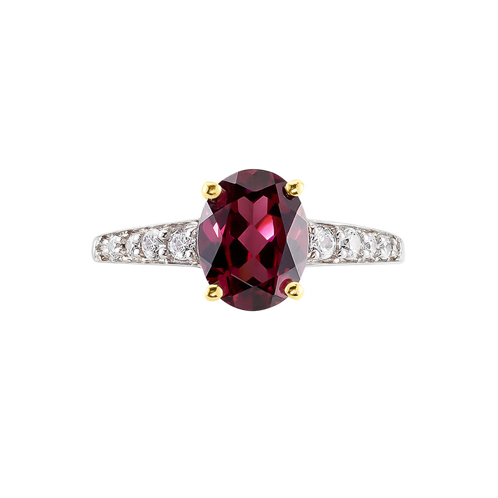 Bague Rhodolite Fever Or Jaune Rhodolite Oxyde De Zirconium
