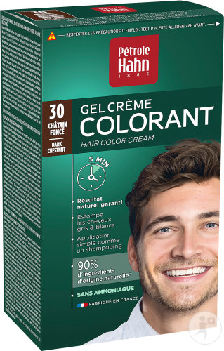 Pétrole Hahn Gel Crème Colorante Sans Ammoniaque N°30 Châtain Foncé 1 Kit