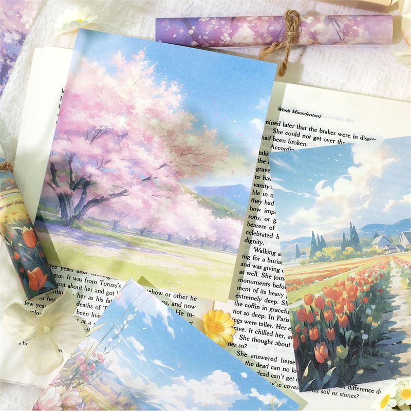 Milena - Landschapsdagboek Achtergrond Decoratief Papier (Verschillende Ontwerpen) / Set