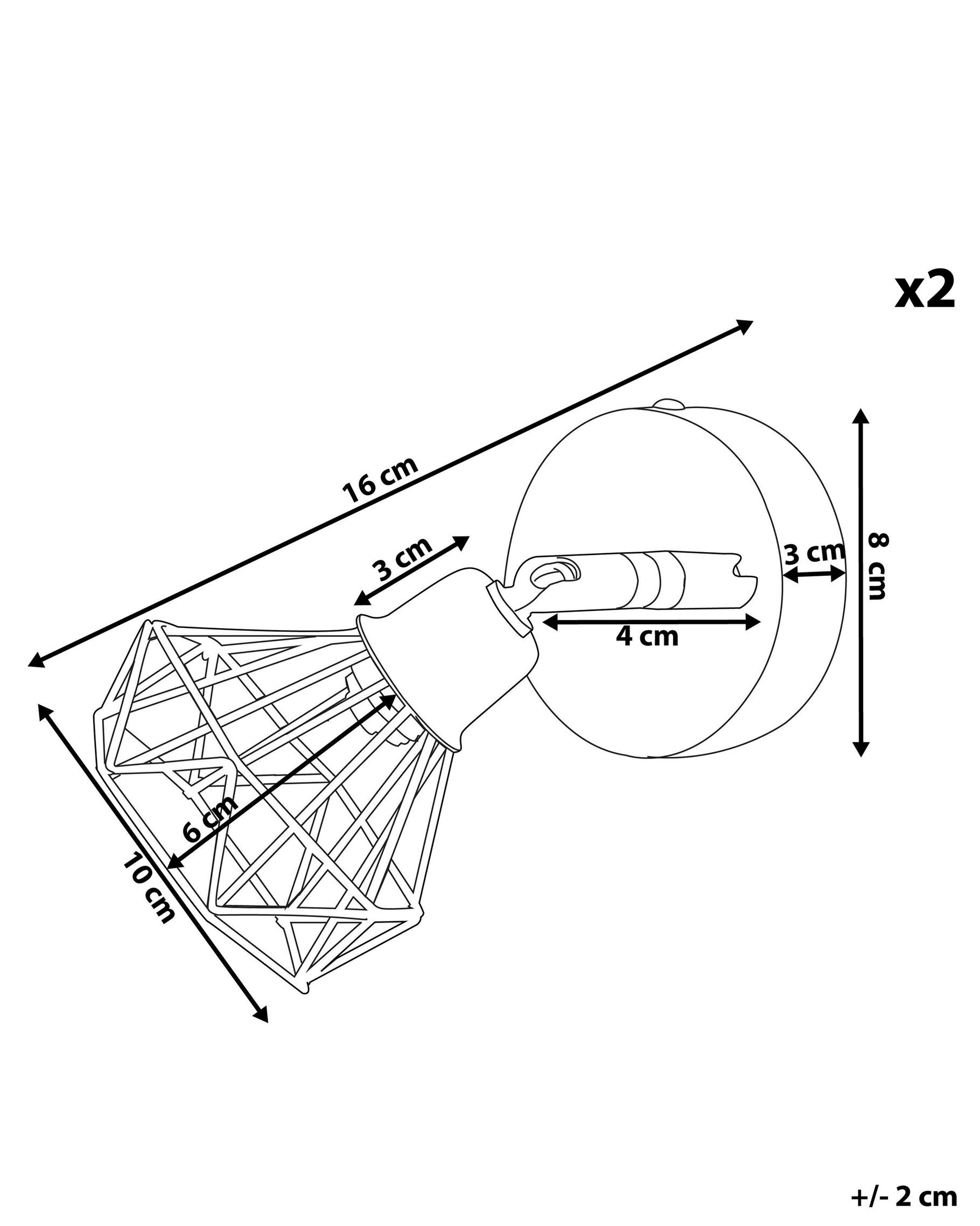 Set van 2 spotlampen ERMA verstelbaar Metaal Zilver