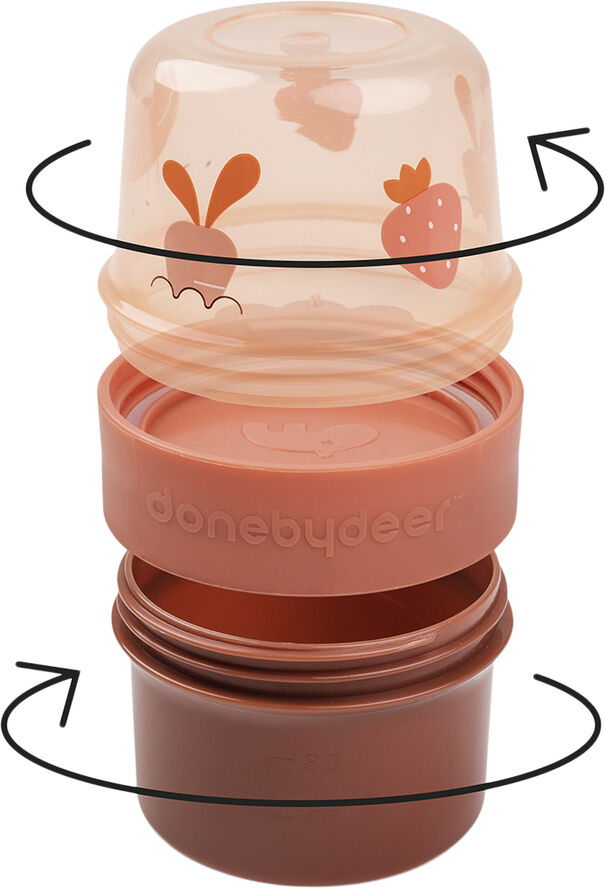Done by Deer To go 2-way snackbøtte S Birdee Papaya Papaya