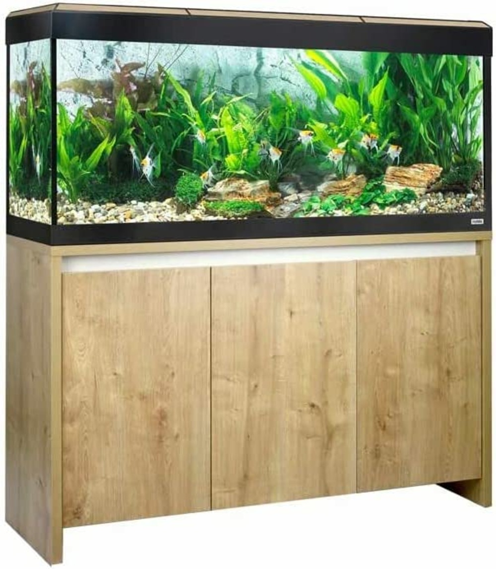 Aquarium roma éclairage led bluetooth, 240 l, chêne