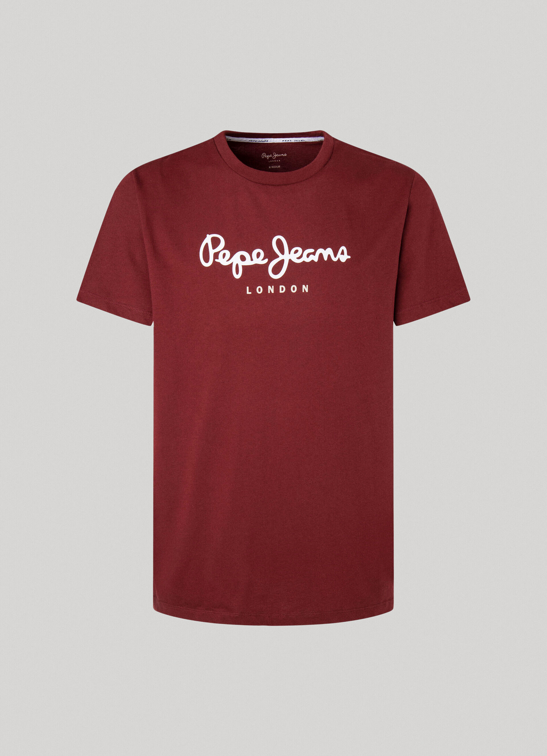 Camiseta de algodão com logotipo estampado - vermelho borgonha