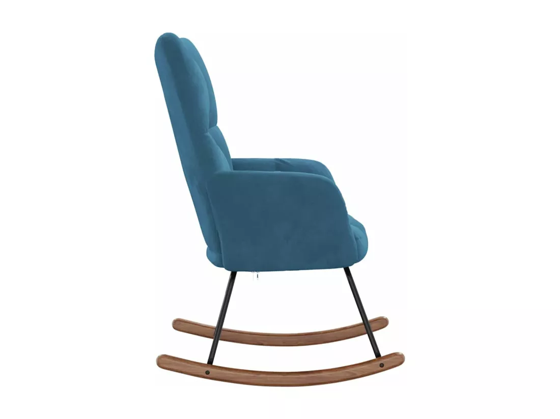 Chaise à bascule Bleu Velours