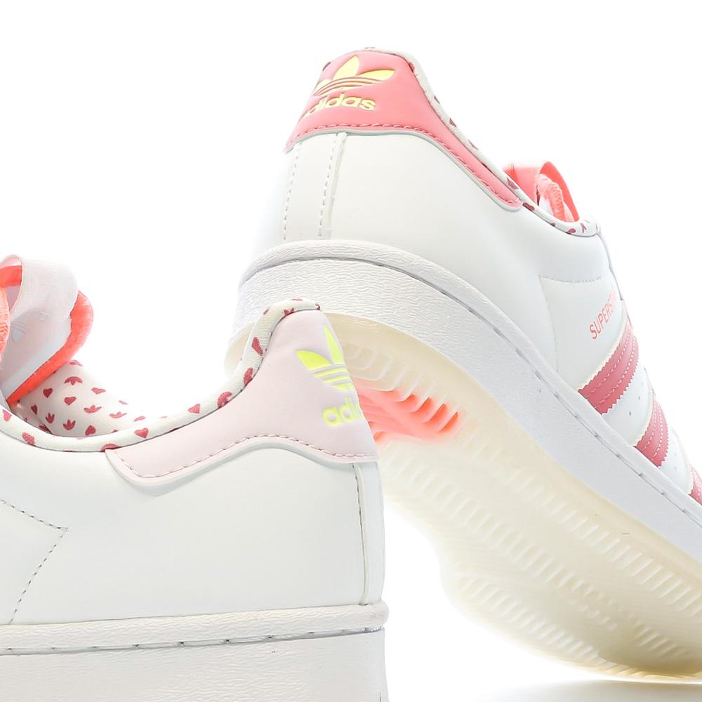 Adidas Baskets Blanche/Rose Fille Adidas Superstar J