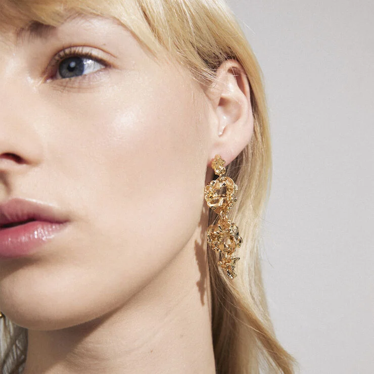 Pilgrim ACT recycled earrings gold-plated Guld