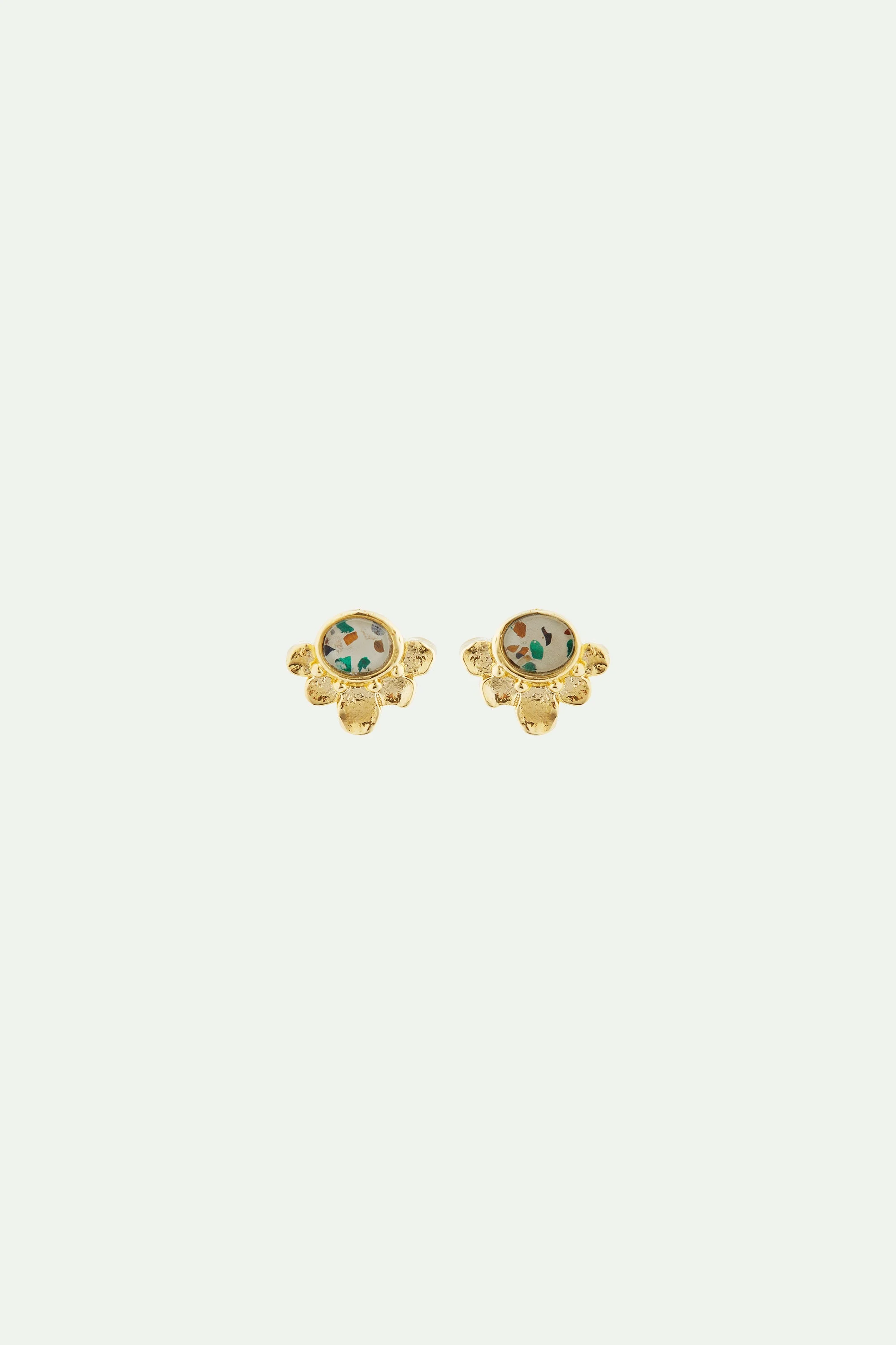 Boucles d'oreilles tiges terrazzo | Multicolore
