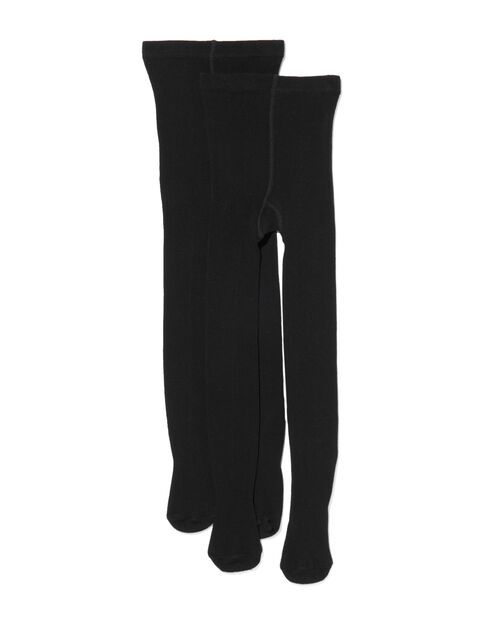 2 paires de collants épais enfant avec coton noir
