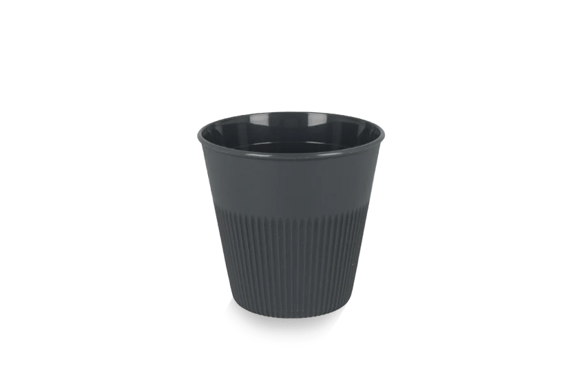 Herbruikbare koffiebeker 230cc 8oz Ø89mm geribbeld wit