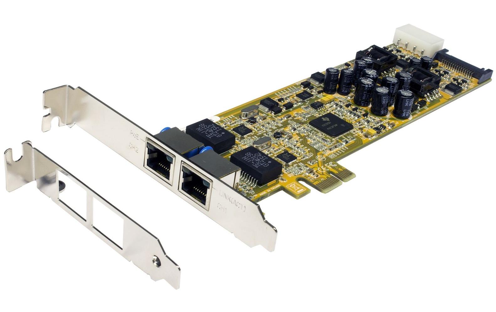 Netzwerkkarte EX-6072POE-2 1Gbps PCI-Express x1<br>Dual Ethernet 1Gigabit LAN PCIe x1 Netzwerkkarte