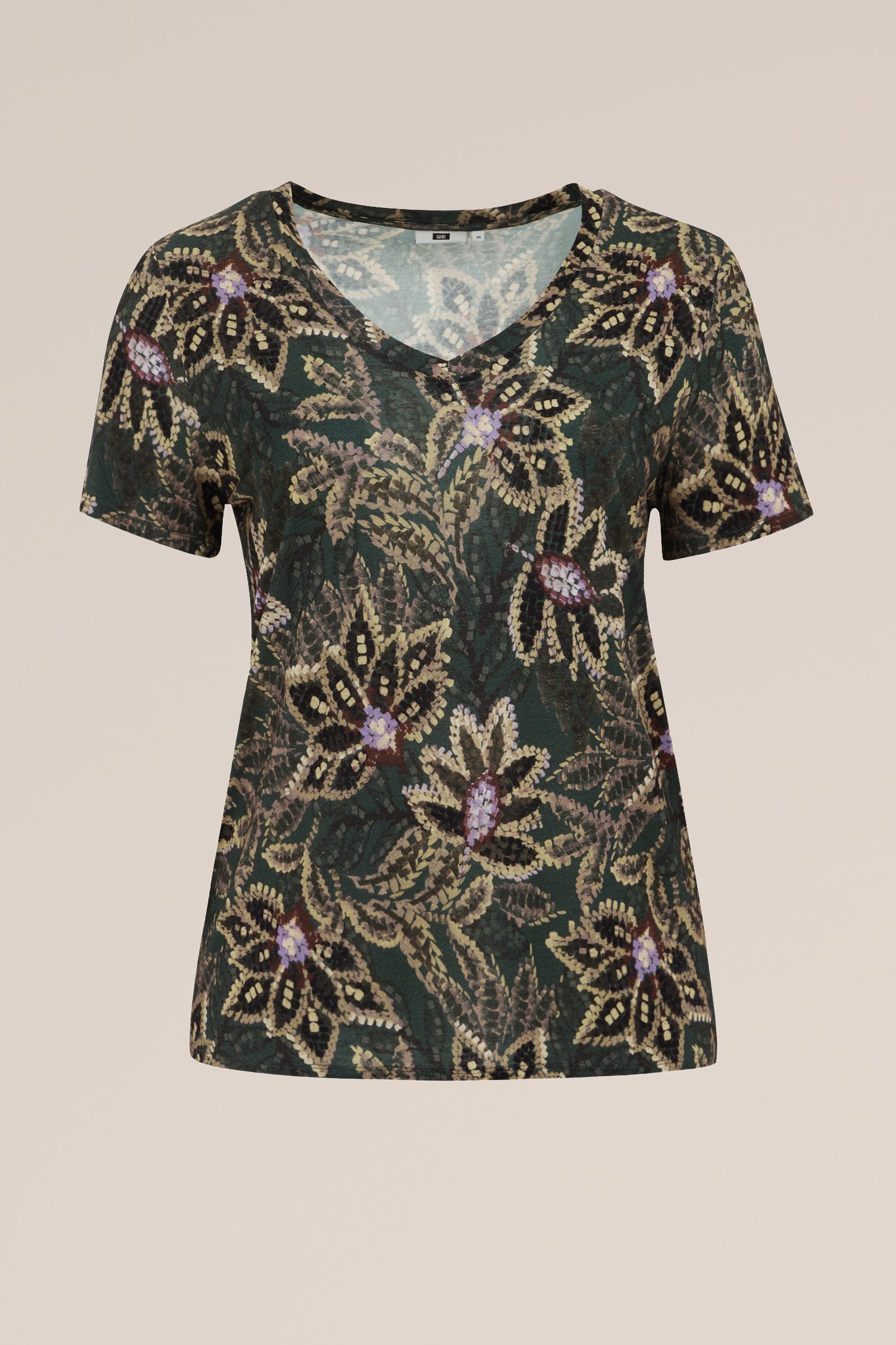 T-shirt met dessin - Curve WE Fashion Donkergroen