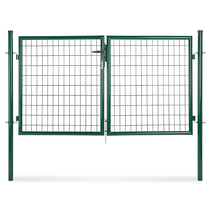 Portillon double pour clôture grillagée vert 200 x h.100 cm