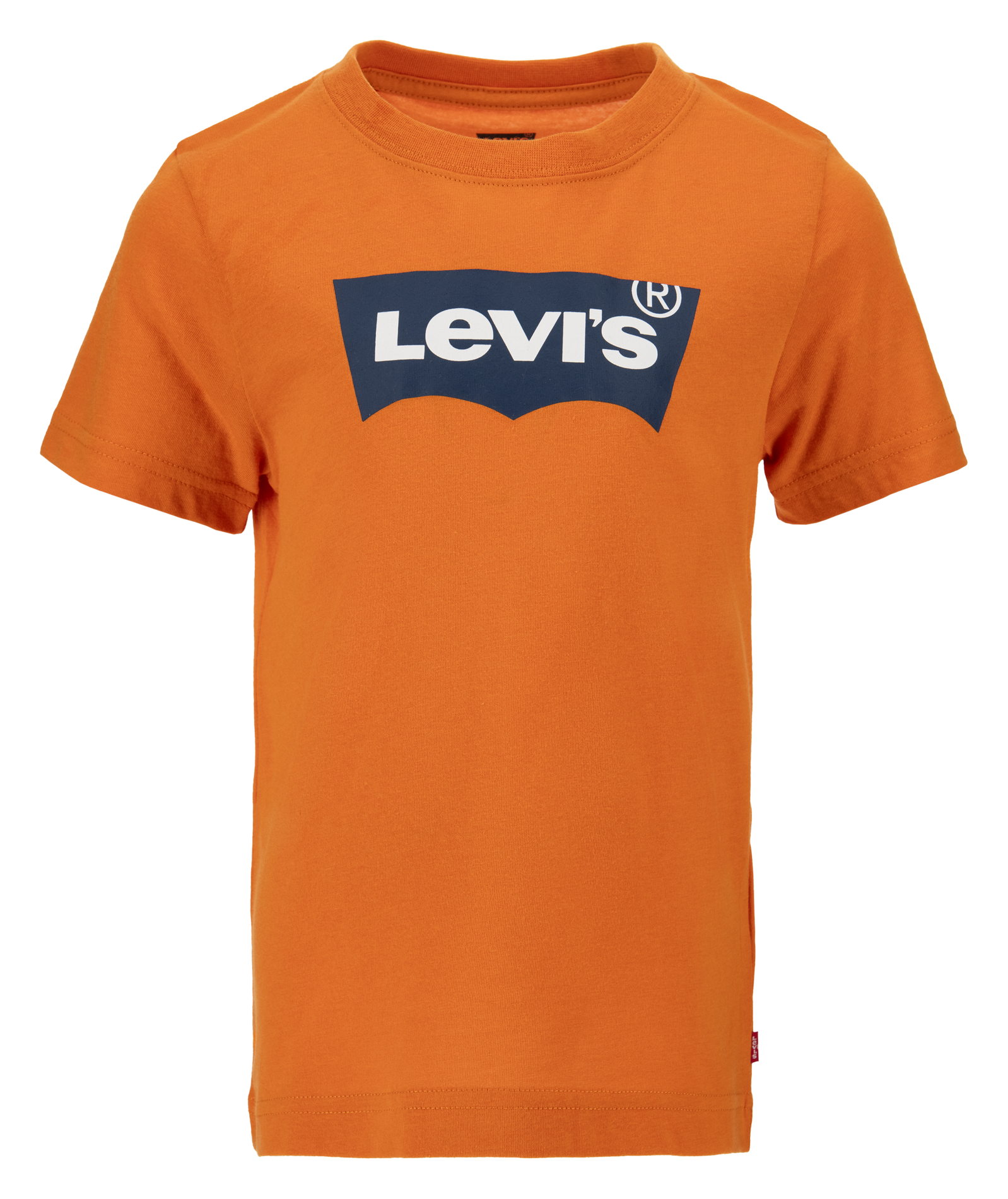 Tee-shirt droit col rond en coton | Orange