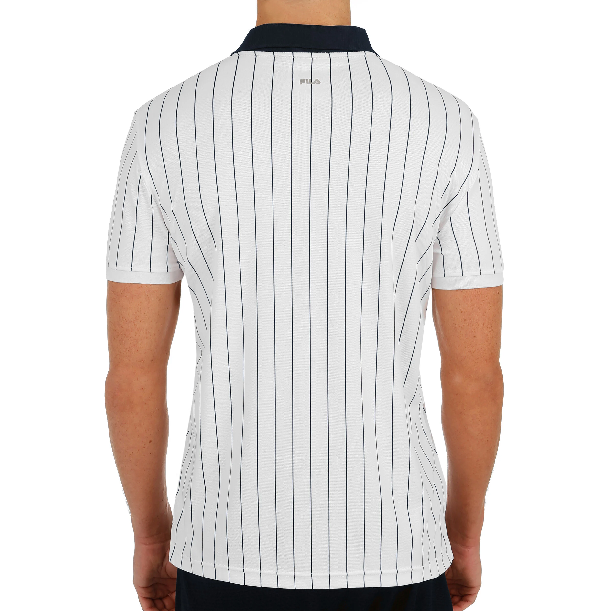 Fila Stripes Polo Hommes - Blanc , Bleu Foncé