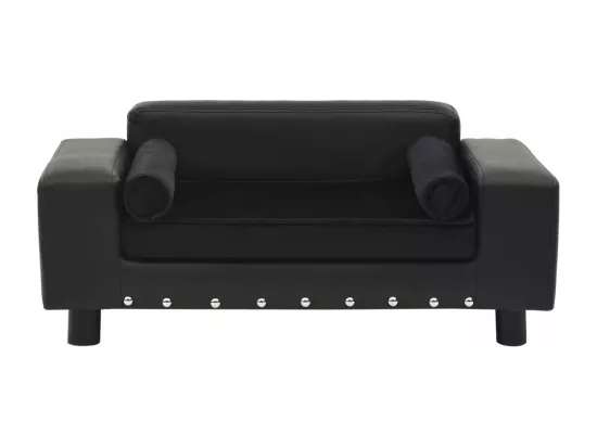 Canapé pour chien Noir 81x43x31 cm Peluche et similicuir