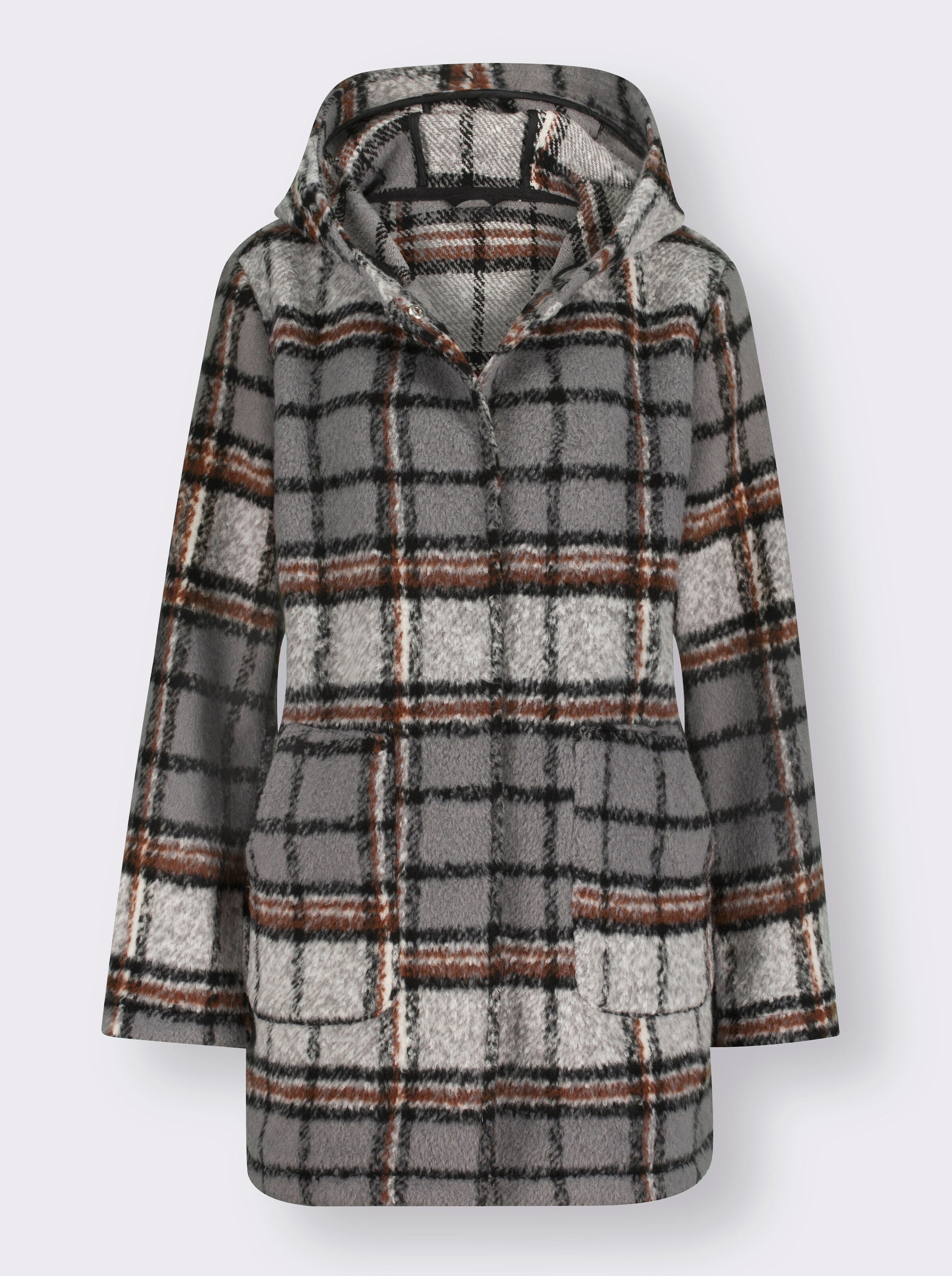 Longjacke mit Druckknopf-Leiste
