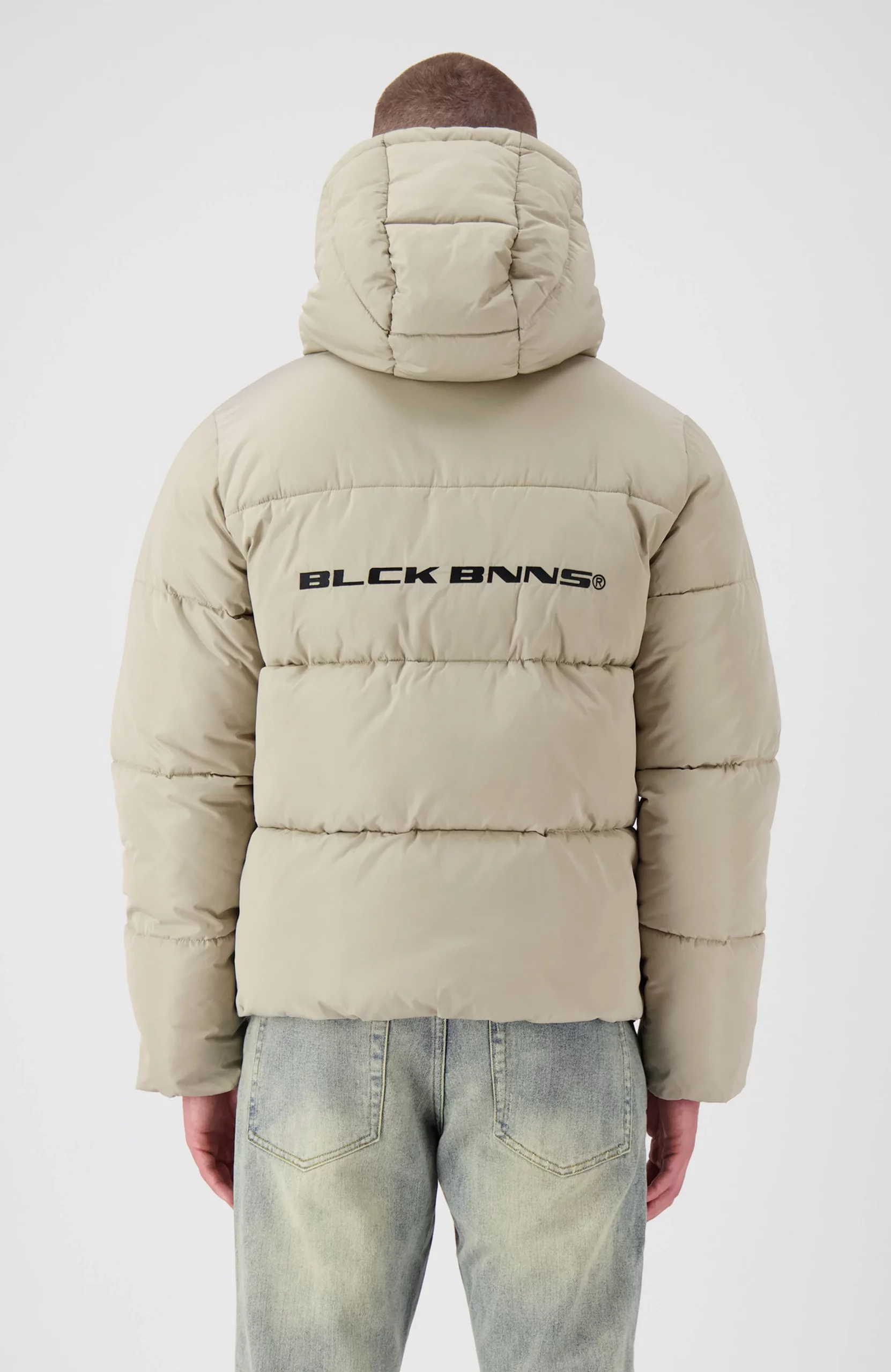 Black Bananas Block Puffer Jas Heren Sand