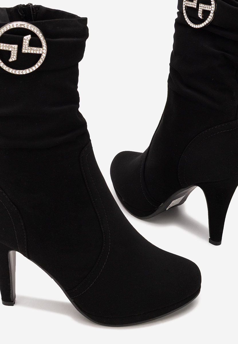 Bottines à talon fin noires Lunavira