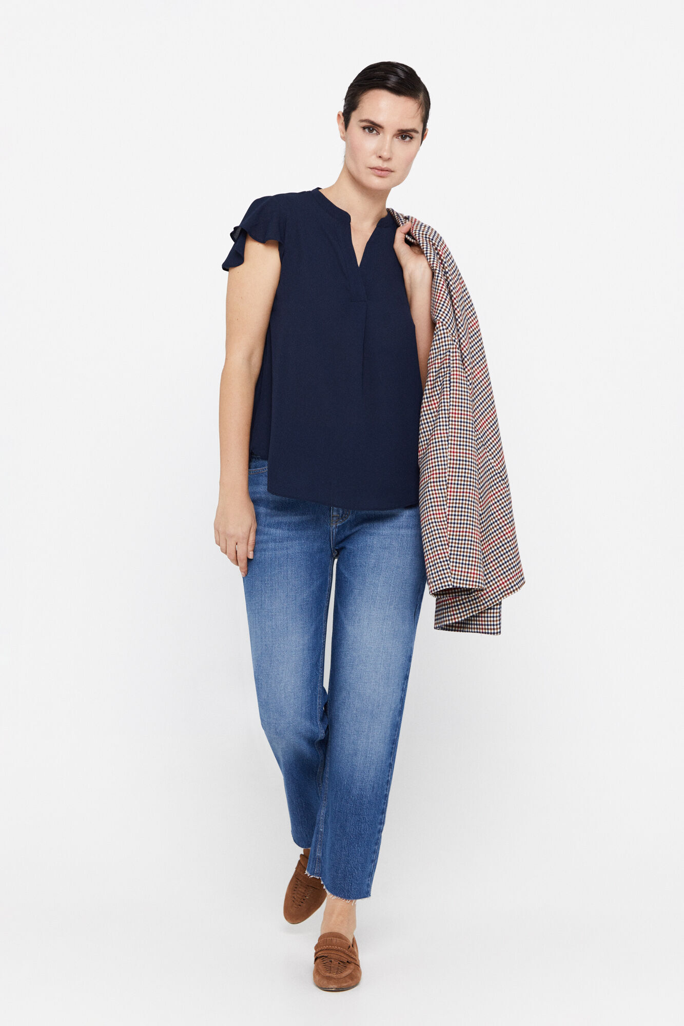 Blusa com mangas franzidas - Amarela