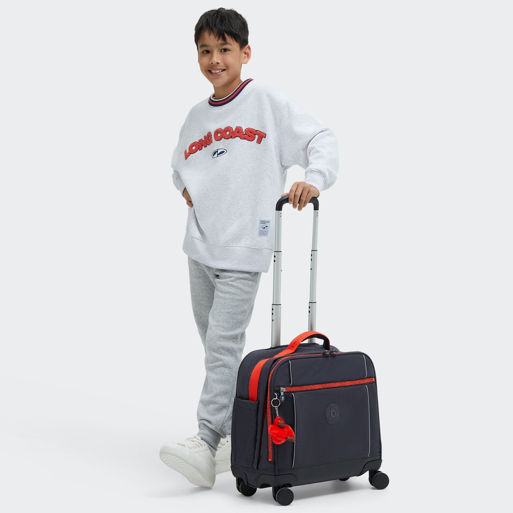 NEW STORIA Sac d'école à 4 roues pour enfants avec compartiment pour ordinateur - Iron Letter Fun