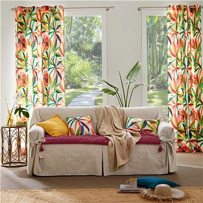 Rideau motif exotique