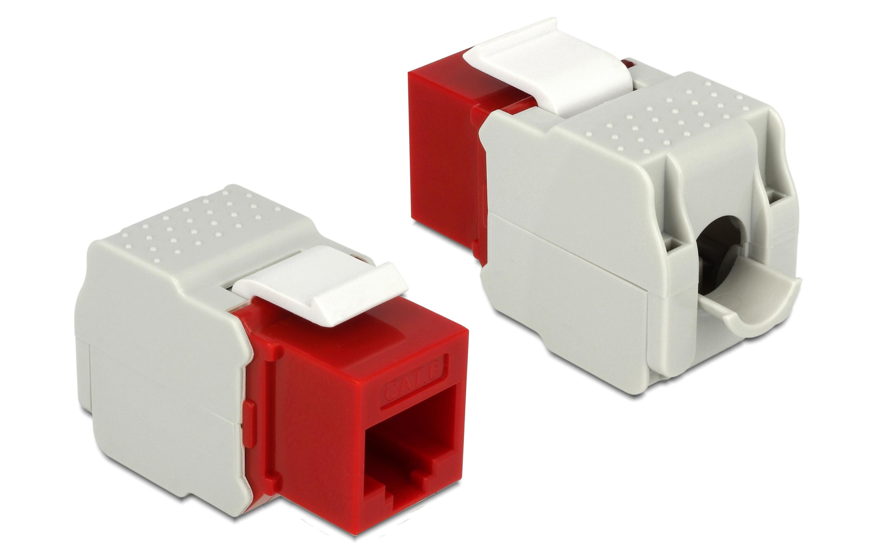 Keystone-Modul RJ-45 Cat.6, UTP RotCat.6-Keystone-Modul mit RJ45 Buchse - LSA