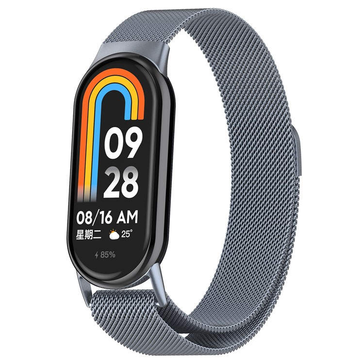 Xiaomi Smart Band 8 / 9 Edelstahl Milanaise Armband mit Magnetverschluss (Gelenkumfang: 160-240mm) - Grau