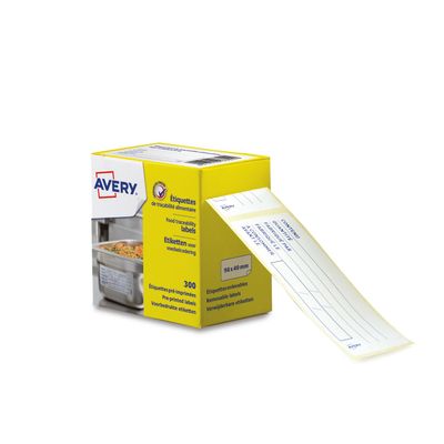 Avery - 300 Étiquettes amovibles de traçabilite pré-imprimées - 98 x 40 mm - boîte distributrice