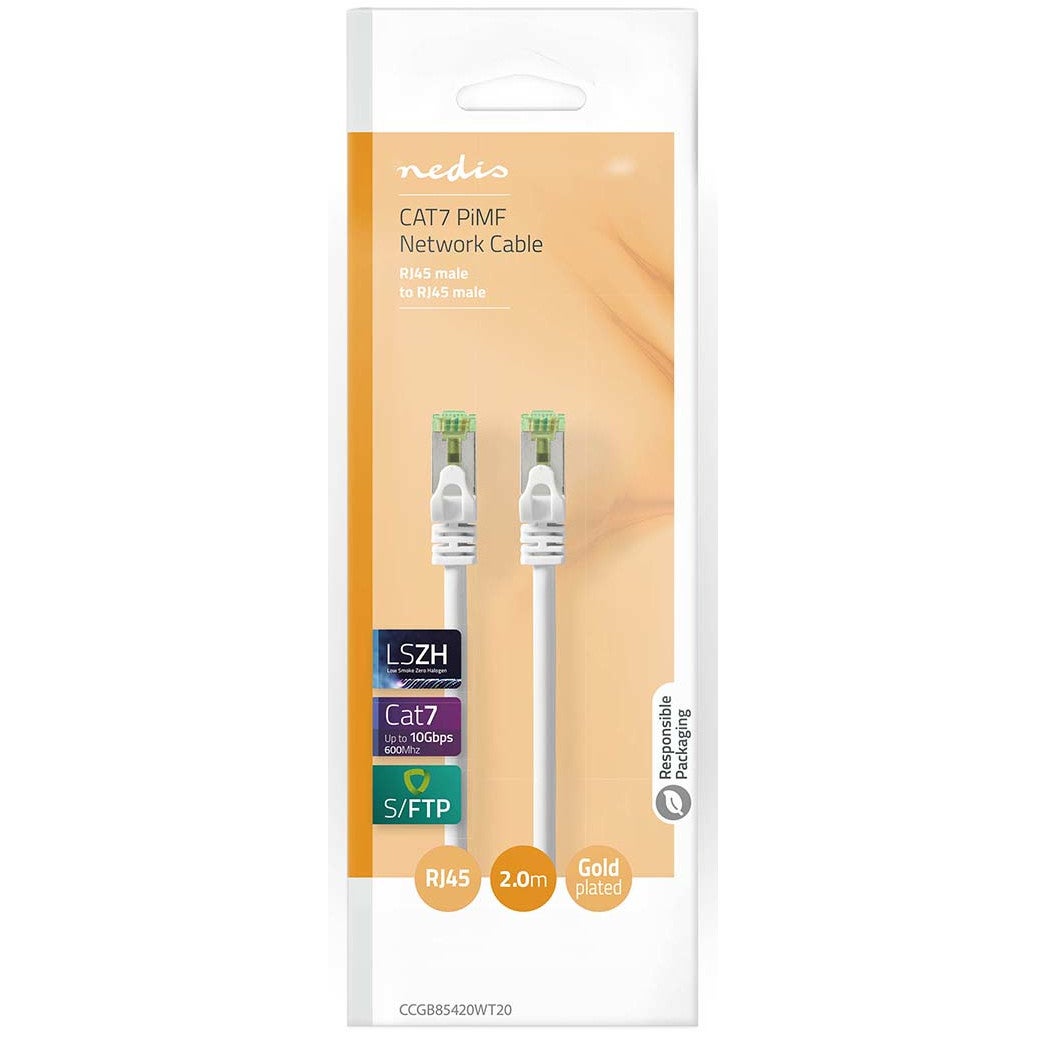 Nedis CCGB85420WT10 CAT7 PiMF kabel RJ45 male 1m wit