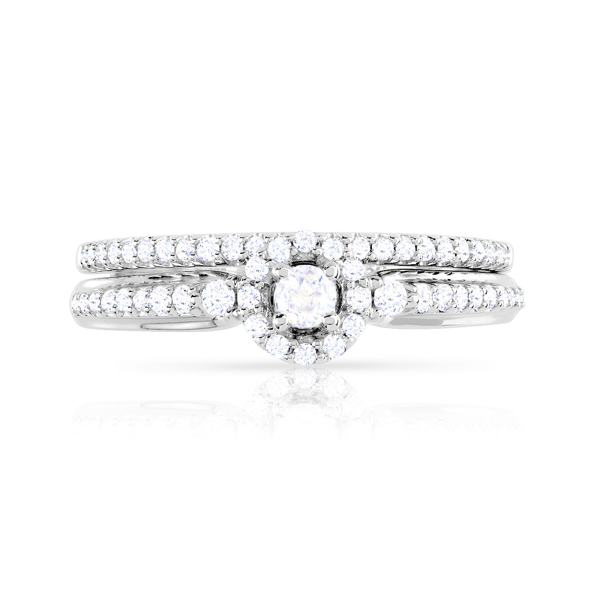 Bague et alliance 1/2 tours 2 ors 750 diamant