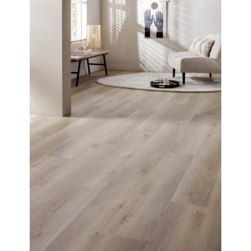 Lundia click PVC Natuur Lykke rechte stroken lichtbruin houtlook incl. geïntegreerde ondervloer