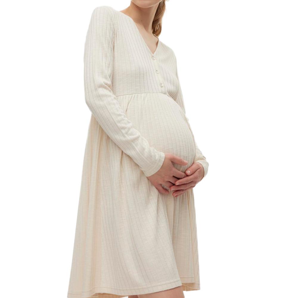 Vero Moda Maternity Robe Beige Femme Vero Moda Maternity Rib