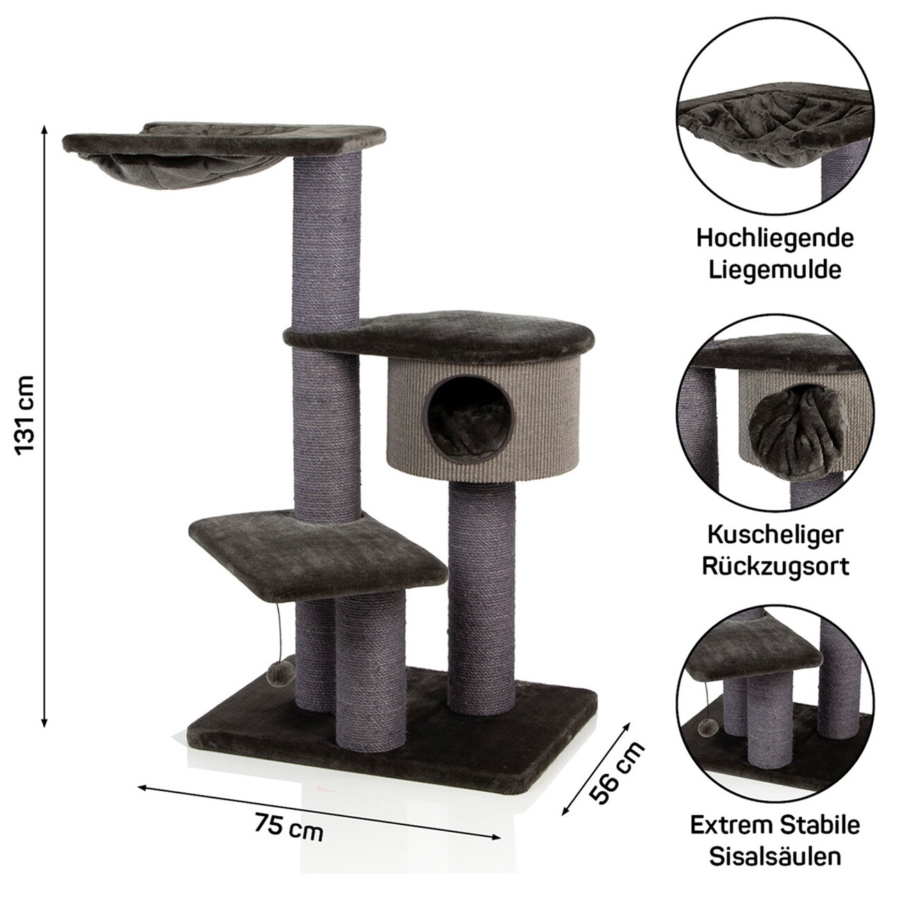 Canadian Cat Company Kratzbaum Coony 130 grau