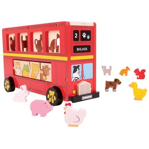 Bigjigs rode vormenbus
