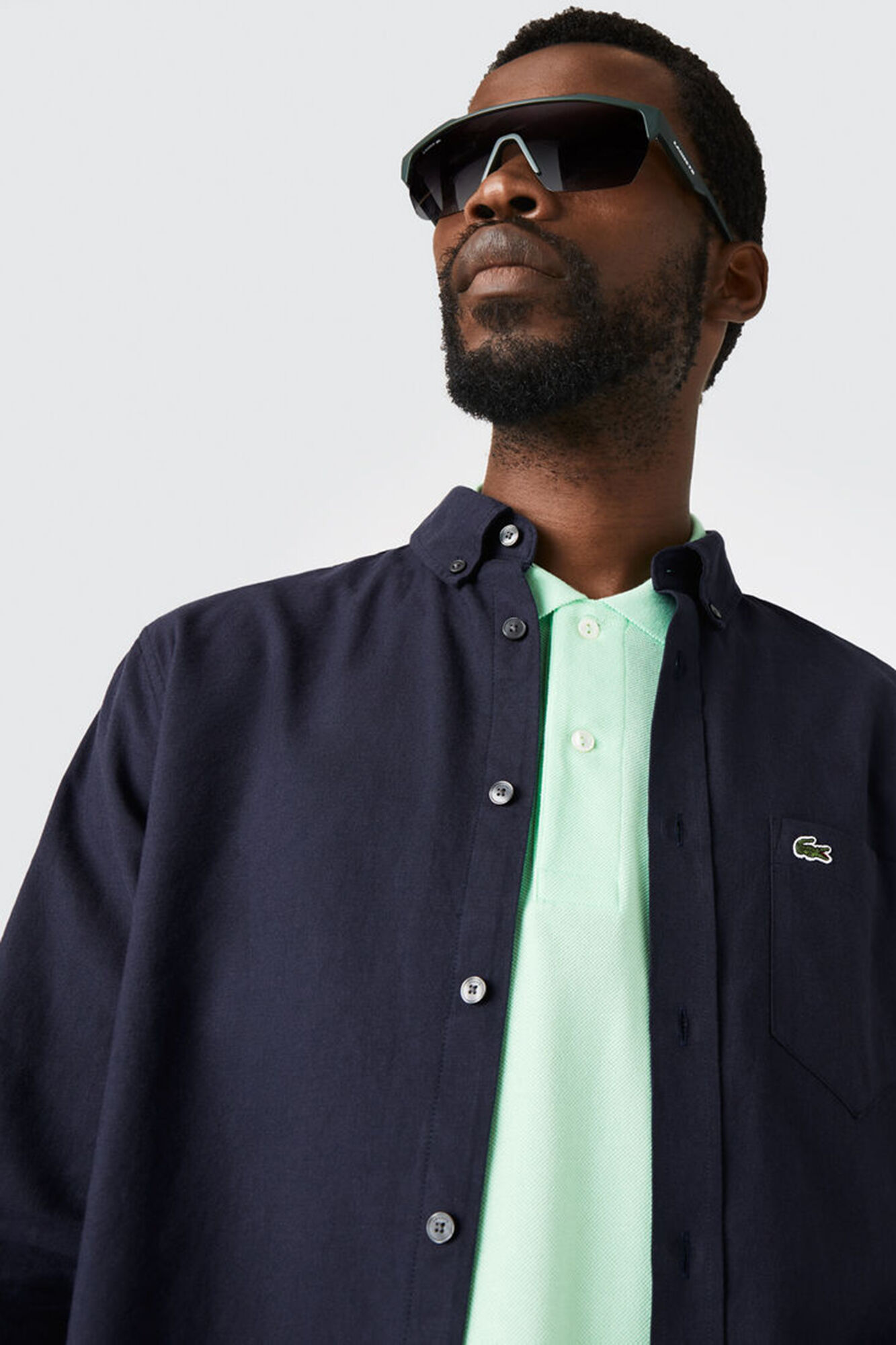 Camisa escura de botões - Azul marinho