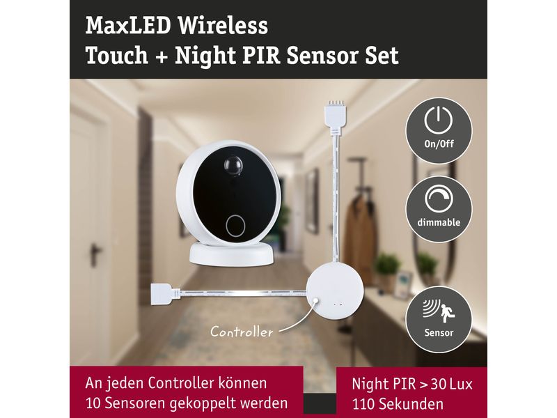 Paulmann MaxLED Wireless PIR & Touch Sensor Kabelloser Berührungssensorsatz