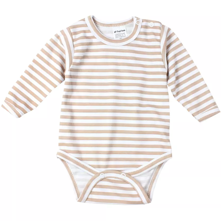 TupTam Jungen Baby Body Langarm 5er Pack beigeblau