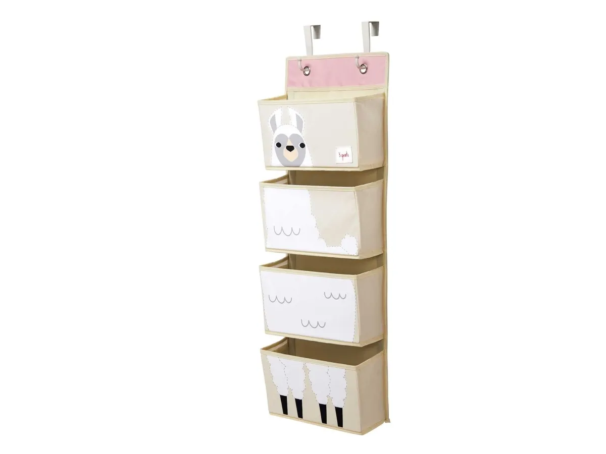 3 Sprouts Vægophæng med lommer (Wall Organizer), Llama